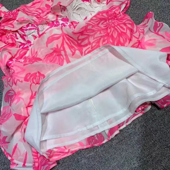 lilly pulitzer Olive Ruffle Lace top pink - Picture 4 of 7